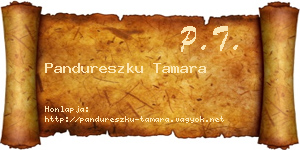 Pandureszku Tamara névjegykártya